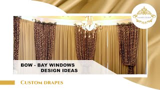 Video 4 How to Install Drapes in Bay Windows  Bay Window Treatment Ideas  Custom Curtain Design [upl. by Aiuqenehs]