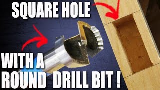 Make a SQUARE hole with a ROUND forstner drill bit [upl. by Yelrebmyk]