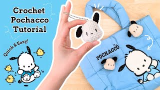 Crochet Pochacco Tutorial  Quick amp Easy Beginner Friendly Crochet Pattern  Cute Dog Keychain [upl. by Garold291]