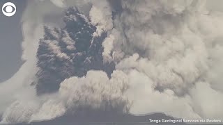 TONGA ERUPTION Raw video of this weekends eruption of undersea volcano near Tonga [upl. by Maxfield]