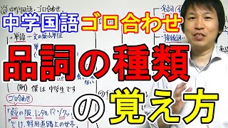 中学国語【ゴロ合わせ】「品詞の種類・覚え方」 [upl. by Einnim]