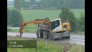 172024 Sonkajärvi  Eukonkantourheilukenttä ojitustöitä usvaa  drainage works mist [upl. by Aivato]