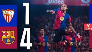 SEVILLA 1 vs 4 FC BARCELONA  LALIGA 202425 MD23 WITH COMMENTARY [upl. by Greyso]