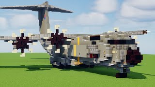 Minecraft Airbus A400M Atlas RAF plane tutorial [upl. by Idrahs605]