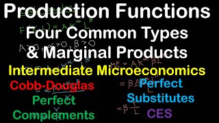 Common Types of Production Functions amp Marginal Products  Intermediate Microeconomics [upl. by Ado]