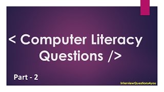 computer literacy test questions and answers Part 2 [upl. by Benco]