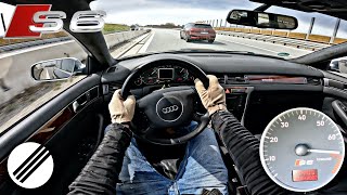 2003 AUDI S6 AVANT TOP SPEED DRIVE ON GERMAN AUTOBAHN 🏎 [upl. by Aisya769]