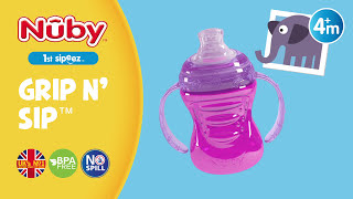 Nuby Grip N Sip Cup 4m  the UKs No1 Soft Silicone Spout Cup [upl. by Netaf]