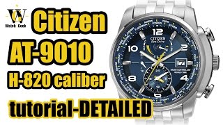 Citizen AT 9010 9030 9070 9071 9080  Caliber H820 setup and a short functions instruction [upl. by Volkan]