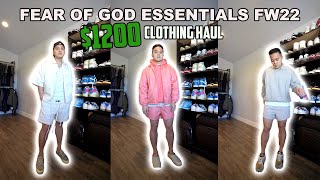 Fear of God Essentials FW22 TRY ON Haul Sizing Quality Outfits [upl. by Aix]