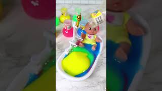 Satisfying with Unboxing amp Review Miniature Slime Bath Set Toys Video  ASMR Videos [upl. by Dammahum]