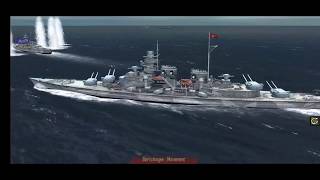 Atlantic Fleet HMS Lion amp HMS Hood VS Two Germán Battleships [upl. by Wain335]