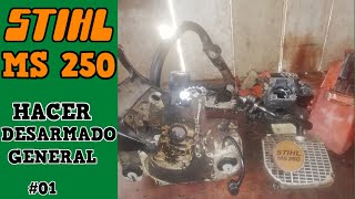 Como desarmar y Reconstruir MOTOSIERRA STIHL MS  250  01 [upl. by Lapotin]