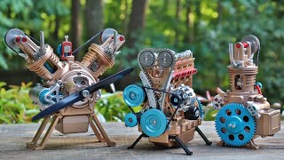 Top 3 Mini Engine Builds  Stop Motion Engine Assembly [upl. by Okihcim658]