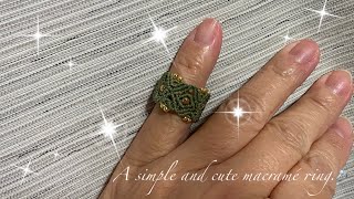 A simple and cute macramé ring 23 [upl. by Rap]