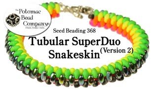 Tubular SuperDuo Snakeskin Bracelet Version 2  Seed Bead 368 [upl. by Lemaceon]