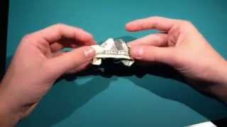 How to fold a dollar origami car designed by SuperFolder1 [upl. by Ttemme393]