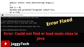 Error Could not find or load main class in Java while running in CMD  JaggyTech [upl. by Aym935]