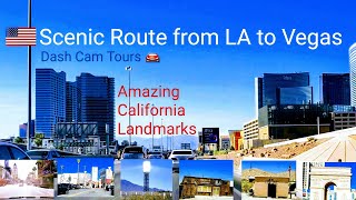 Dash Cam Tours • Road Trip from Los Angeles to Las Vegas Making Detours at Famous Places [upl. by Llerrit84]