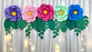 How to make Giant Paper Flowers Backdrop for any occasion at home [upl. by Elder]