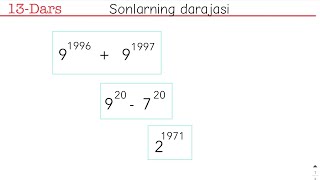 Sonlarning darajasi [upl. by Muncey]