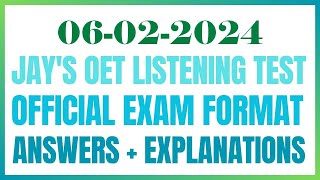 OET LISTENING TEST 06022024 oet oetexam oetnursing oetlisteningtest [upl. by Fleur]