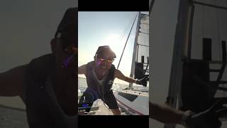 How to reef your sail boat howtosail cruising trimaran [upl. by Latonia]