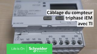 Comment câbler un compteur triphasé iEM avec TI   Schneider Electric France [upl. by Rodrick]