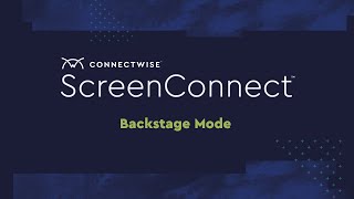 ConnectWise ScreenConnect Backstage Mode [upl. by Allerbag220]