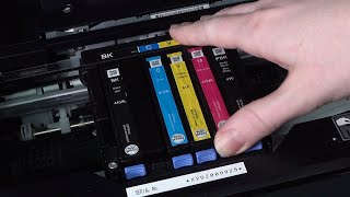 Epson Expression Premium XP640  How to Replace the Ink Cartridges [upl. by Rimat]