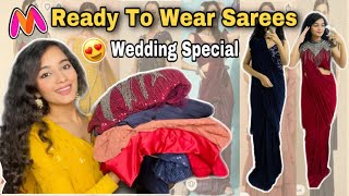 I Tried Myntra READY TO WEAR Sarees😍 Shrag Vlogs [upl. by Leahcimnhoj632]