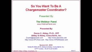 Chargemaster Coordinators Duties amp Functions [upl. by Rasla961]