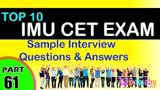 IMU CET Exam Top most interview questions and answers for freshers  experienced tips online videos [upl. by Ayle]