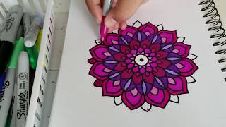 Como hacer Mandalas a color Paso a Paso  how to draw Color Mandala Step by Step  Shantal art [upl. by Erbma]