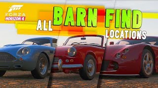 Forza Horizon 4  All BARN FIND Locations Before amp After  Possible Future Barn Finds [upl. by Vonny705]