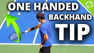 Tip for Instant One Handed Backhand Improvement [upl. by Laktasic]