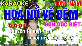 ✔ HOA NỞ VỀ ĐÊM Karaoke Nhạc Sống Tone Nam  BEAT CHUẨN   Tình Trần Organ [upl. by Malaspina855]