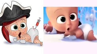 Baby Boss  Dance Monkey Drawing Meme l Cute Funny Baby [upl. by Flyn]