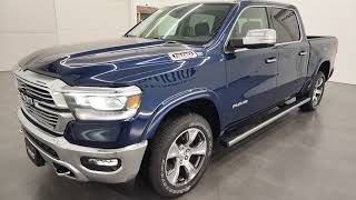 NEW 2022 RAM 1500 CREW LARAMIE ECODIESEL PATRIOT BLUE 4K WALKAROUND 22T88 SOLD [upl. by Kung]