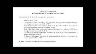 Lec003 Práctica Rendimientos Capital Mobiliario IRPF umh1429sp 201516 [upl. by Mauricio747]