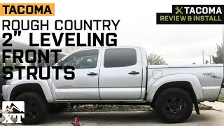 20052023 Tacoma Rough Country N3 Loaded Leveling Front Struts Review amp Install [upl. by Leodora]