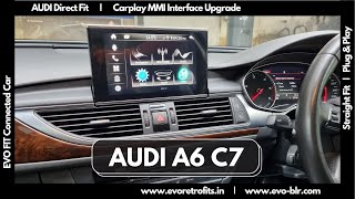 EVO Retrofits Android touchscreen demo on Audi A6 C7 20112018 Carplay Android Auto USB Camera [upl. by Eelnyl]