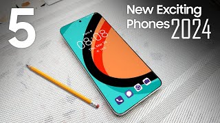 TOP 5 Best New Upcoming Most Exciting Smartphones 2024 — Latest Mobile Phones 2024 [upl. by Akcirre]