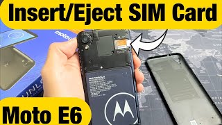 Moto E6 How to Insert amp Eject SIM Card [upl. by Nitsreik360]