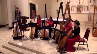 March of the Men of Harlech performed by the Red Dragon Harp Ensemble [upl. by Ynogoham468]