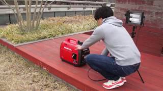 Honda Generator EU22i EU2200i  Start the generator amp connect an appliance [upl. by Ambler]