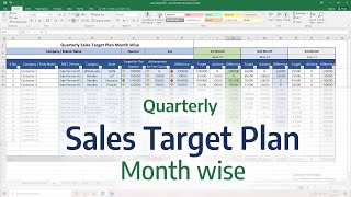 Quarterly Sales Target and Achievement Plan Marketing Person Wise Month Wise Excel Format [upl. by Ydnys]