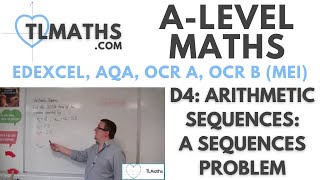 ALevel Maths D405 Arithmetic Sequences A Sequences Problem [upl. by Ellenod]