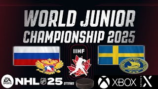 WJC 2025  25  Group B  Russia vs Sweden [upl. by Oikim730]