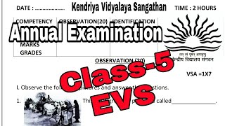 KV Question Papers  Class5 EVS  previous year Annual Exam For kendriya vidyalaya students  KVS [upl. by Pavior]